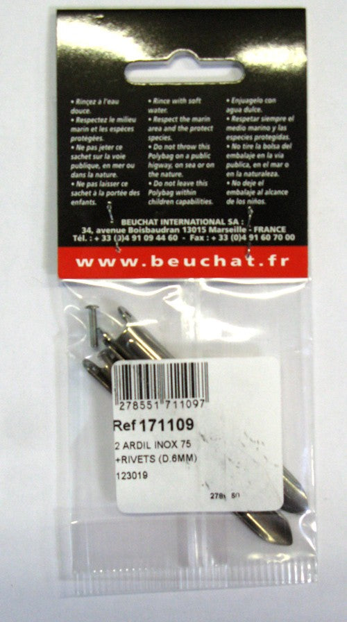 2 ARDIL INOX 75 + RIVETS D.6MM BEUCHAT