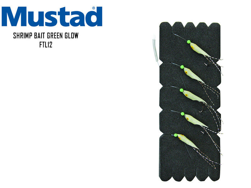 Mustad Shrimp Bait Green Glow FTL14 (Size: 6, Line Diameter: 0.30mm, Quantity: 5pcs)