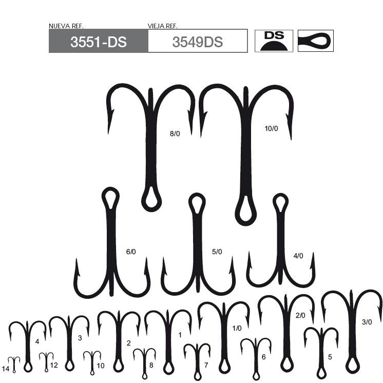 MUSTAD TREBLE HOOKS - SIZE 12 25 UDS