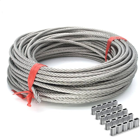 CABLE ACIER INO 49 BRINS 10M 175LBS