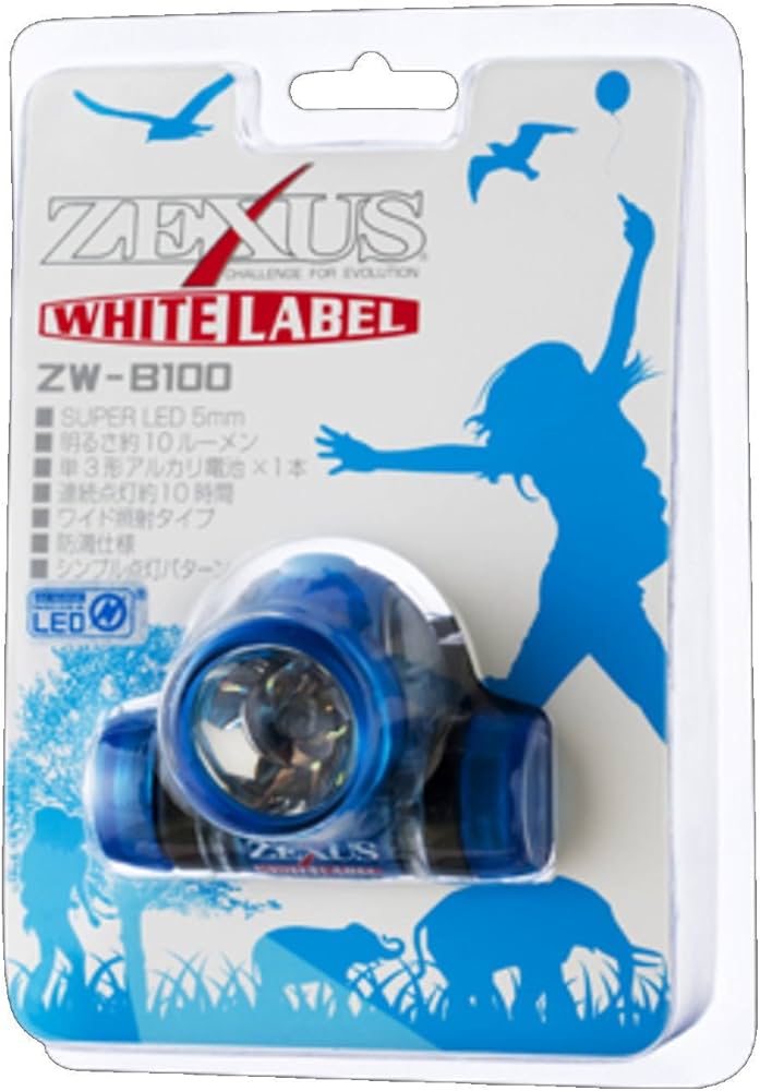 Lampe frontale ZW-B100 White Label Bleue ZEXUS.