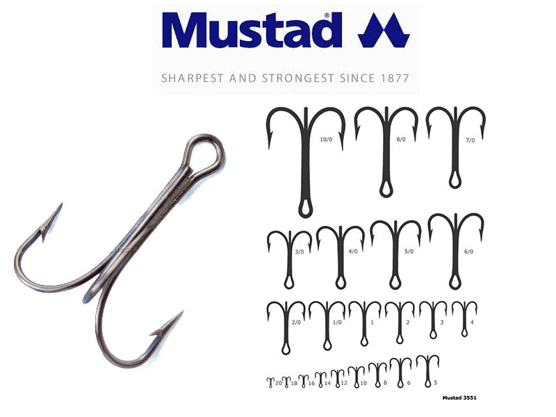 MUSTAD TREBLE HOOKS - SIZE 12  25 UDS