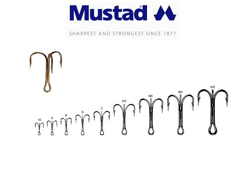 MUSTAD TREBLE HOOKS - SIZE 12  25 UDS