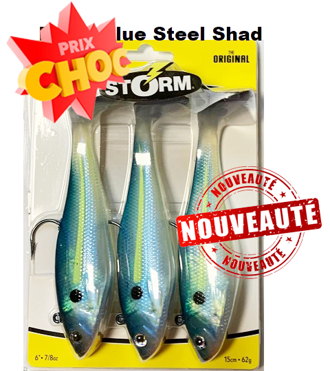 Storm 4 pouces WildEye Swim Shad  onces acier bleu