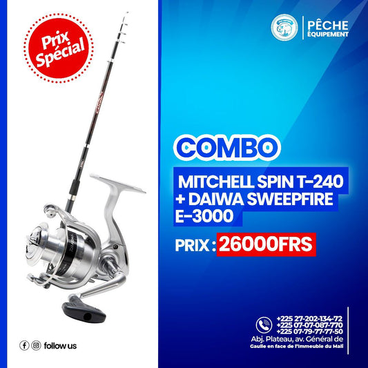 Combo  - Mitchell Spin T-240 + Daiwa Sweepfire E-3000