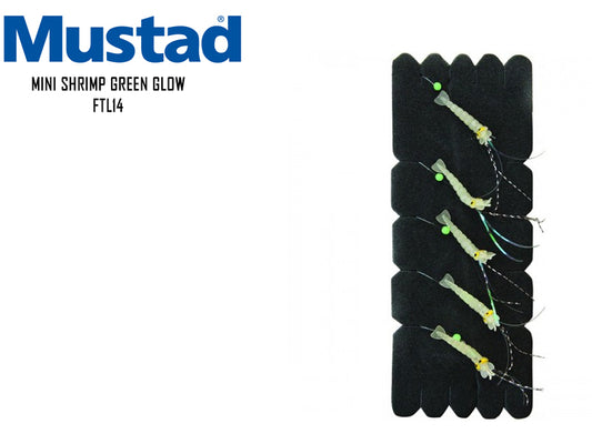 Mustad Shrimp Bait Green Glow FTL14 (Size: 6, Line Diameter: 0.30mm, Quantity: 5pcs)