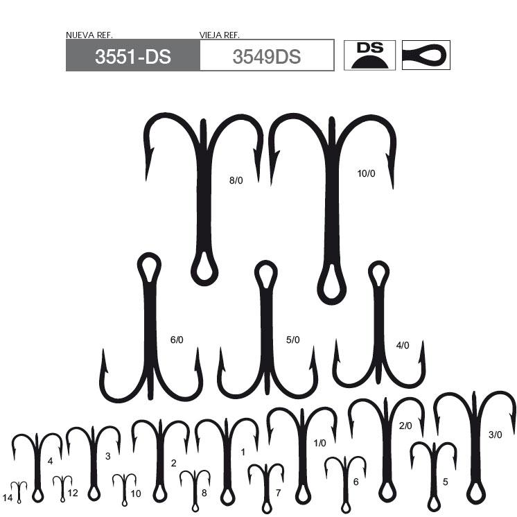 MUSTAD TREBLE HOOKS - SIZE 12  25 UDS