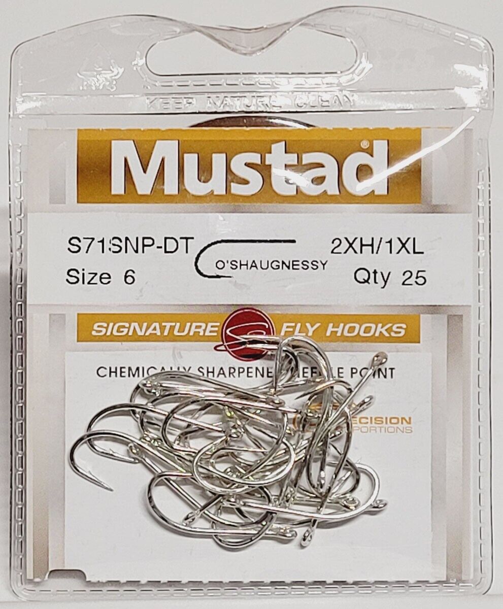 Mustad S71SNP-DT-6-25 Signature O'Shaughnessy Saltwater Streamer Fly Hooks